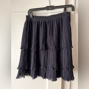 Ann Taylor navy blue tiered skirt